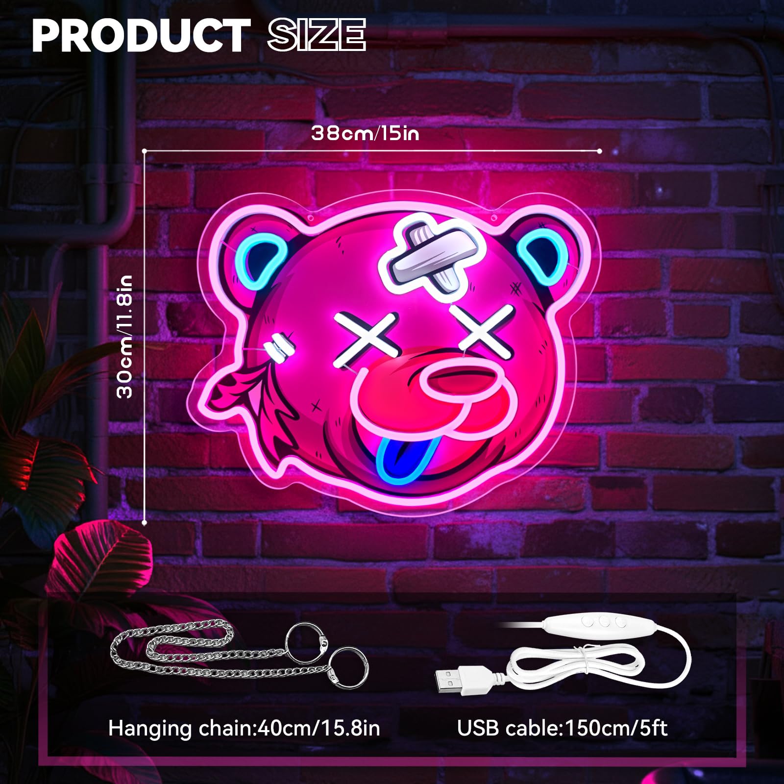 Bunny Neon Sign, Rabbit Neon Signs for Wall Decor, Dimmable Acrylic Neon Lights for Room Bedroom Game Room Club Bar Party Decorations, Perfect Gifts