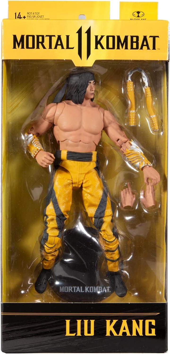 McFarlane Toys Mortal Kombat Liu Kang (Fighting Abbot) 7" Action Figure with Accessories | Mortal Kombat 7 Inch Action Figure Wave 7 - Liu Kang