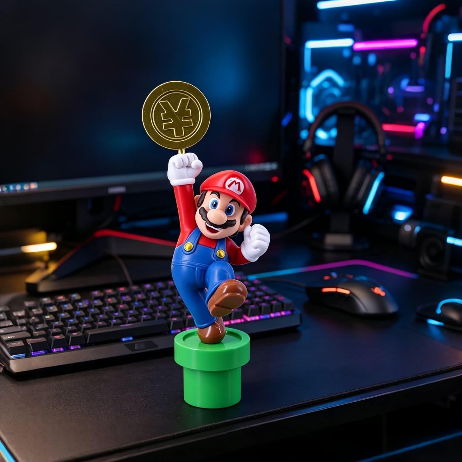 Mario Figure, Star Themed Collectible Statue, 8IN PVC Figurine for Fan Gifts - Flex Gamingproduct_type
