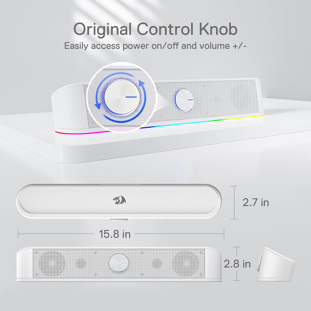 Redragon GS560 RGB Desktop Soundbar – 3 Colors