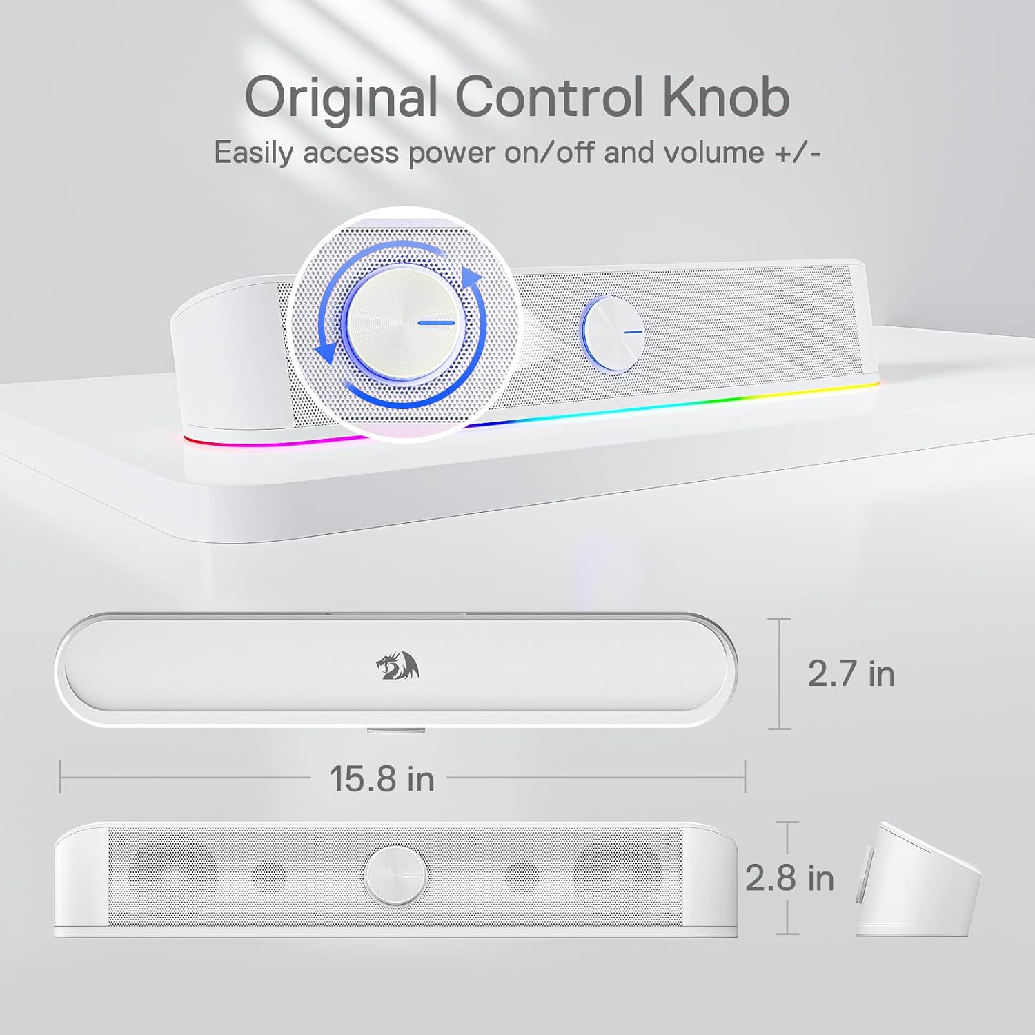 Redragon GS560 RGB Desktop Soundbar – 3 Colors