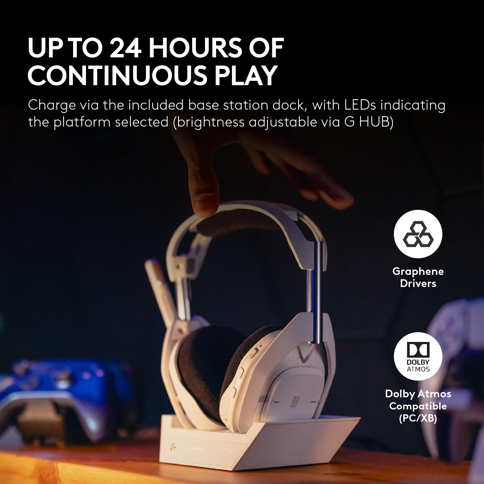 Logitech G Astro A50 X Multi-Platform Wireless Gaming Headset + Base Station for PS5/Xbox/PC: PLAYSYNC Video & Audio Switcher, HDMI 2.1 4K 120Hz VRR, <24bit/48kHz, 24hr Battery, 2.4GHz & BT - Black - Flex Gamingproduct_type