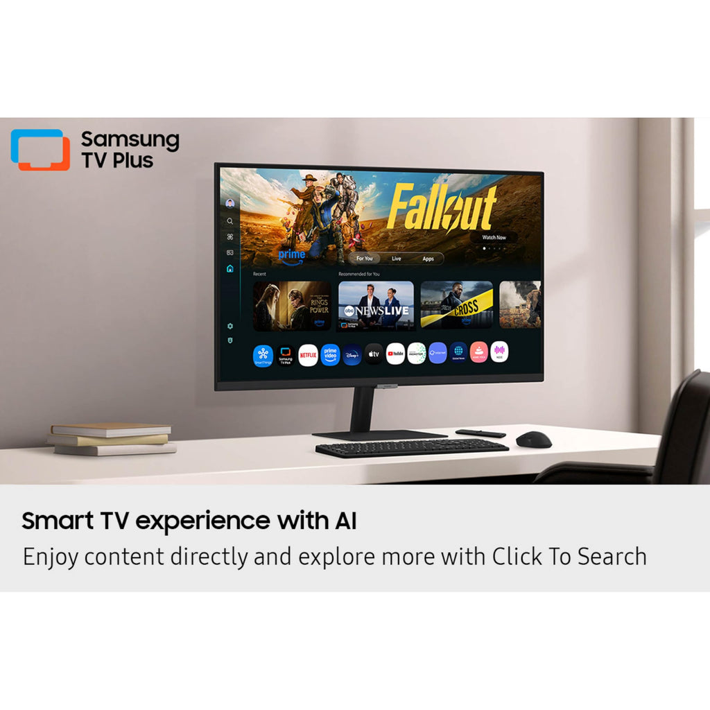 Samsung 43” Smart Monitor M7 (M70F) 4K UHD Display, Samsung Vision AI, Smart TV Apps, Gaming Hub, USB-C, HDMI and USB-A, Black, LS43FM702UNXZA, 2025 - Flex Gamingproduct_type