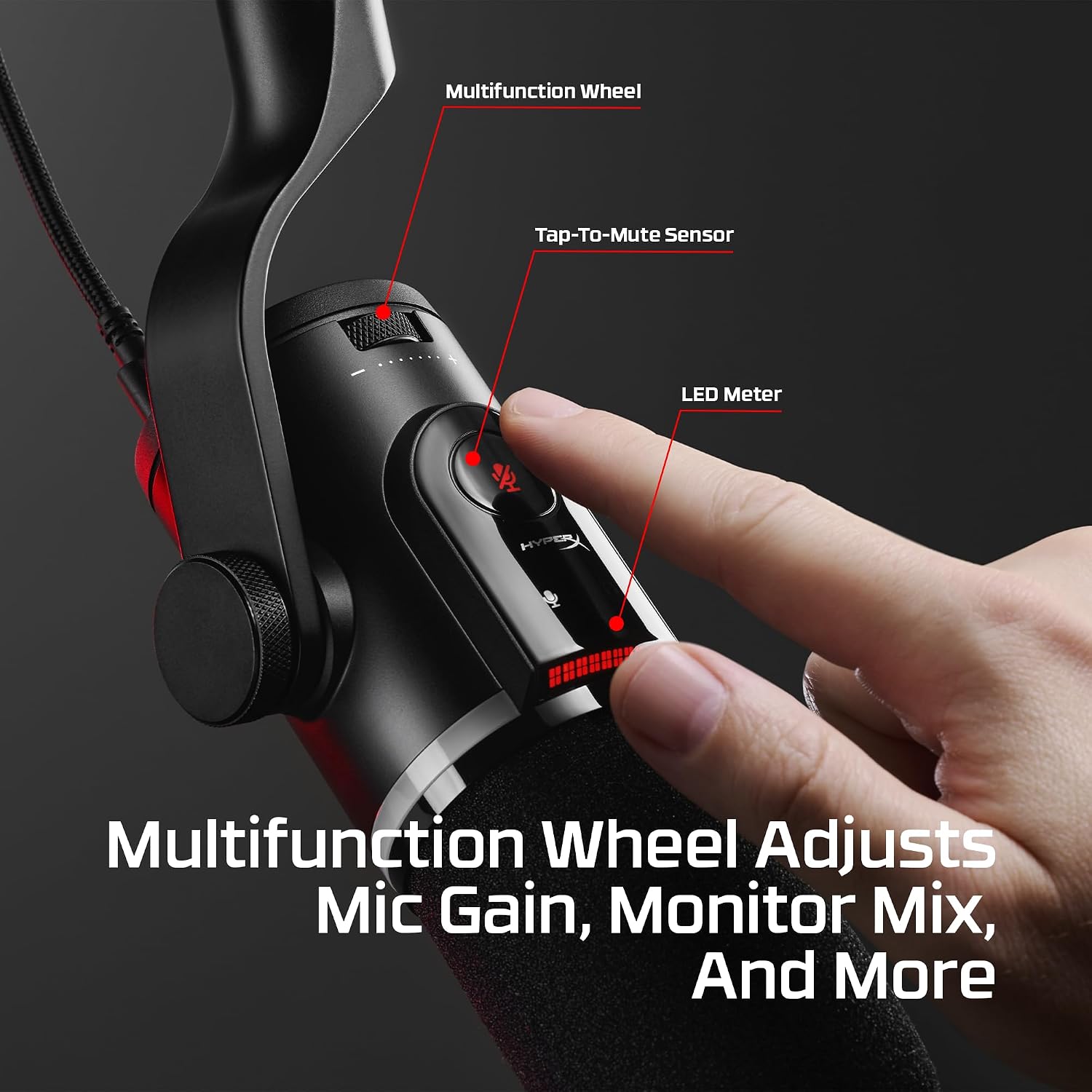 HyperX FlipCast Streaming XLR/USB Dynamic Microphone for PC, MacOS, PlayStation, Nintendo Switch, Broadcast Quality, USB, XLR, Universal Mount, Black