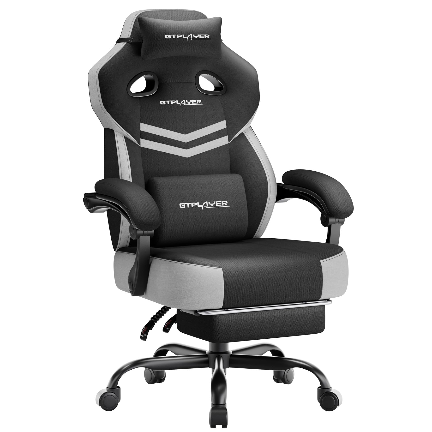 GTPLAYER Big & Tall Gaming Chair, 90°-155° Adjustable Reclining Office Seat with Footrest, Ergonomic Comfy Computer Desk Chair for Adults, Home Office Gaming Study Use, Black - Flex Gamingproduct_type