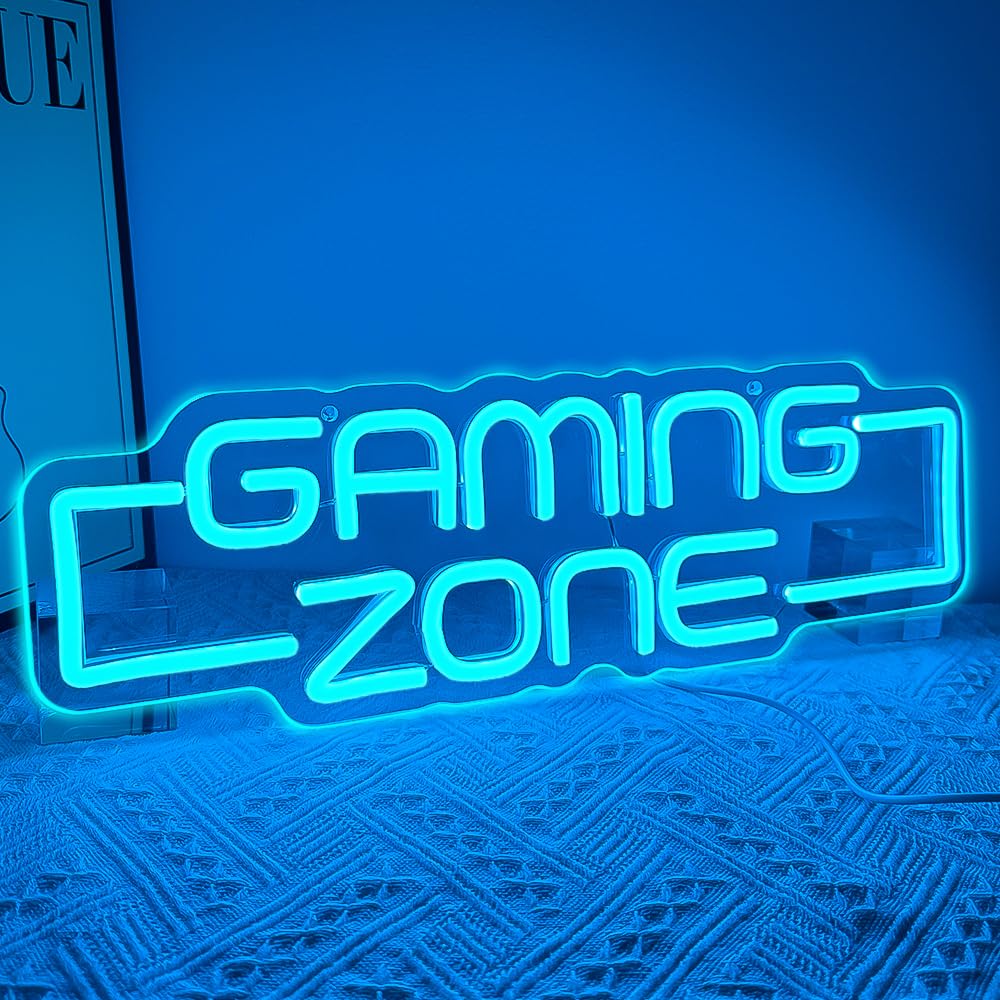 Gaming Zone Neon Sign,Game Zone Neon Sign for Teens Gamer Room Decor，Gaming Light Neon Sign for Gaming Wall Decor，Led Neon Gaming Sign for Gamer Gifts Boys - Flex Gamingproduct_type