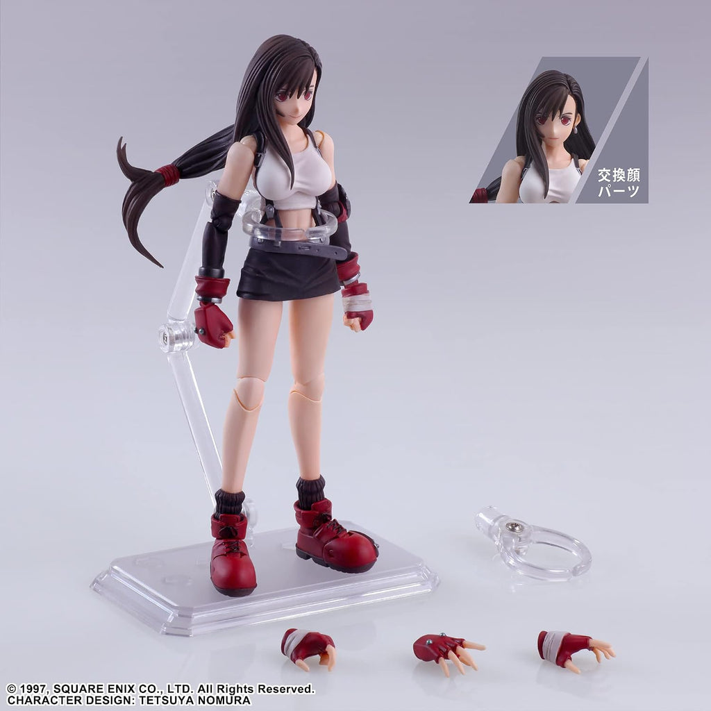 Square Enix Final Fantasy VII Bling Arts Tifa Lockhart PVC Pre-Painted Action Figure, Black, 4988601381734 | Final Fantasy VII 6 Inch Action Figure Bring Arts - Tifa Lockhart Reissue