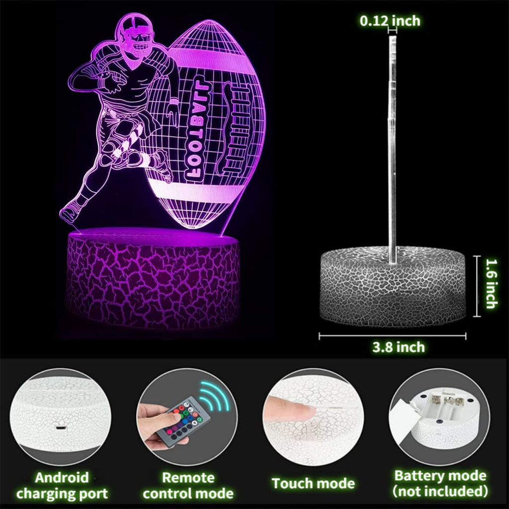 3D Illusion Night Light with Swappable Acrylic Panels – 6 Designs