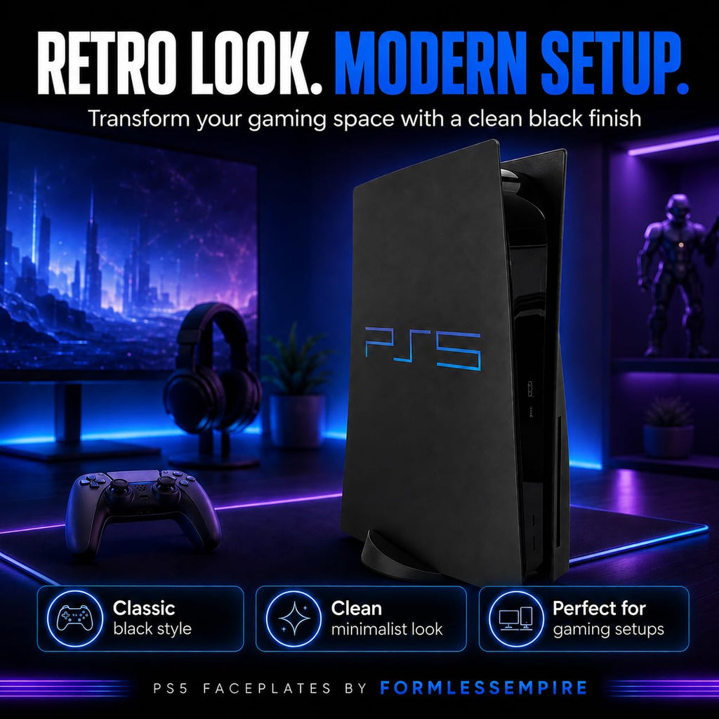 Cover Plates and Faceplate for PS5 Disc Edition, Compatible with PlayStation 5 Original Console, Red and Black Spider Design Replacement Side Panels - Flex Gamingproduct_type