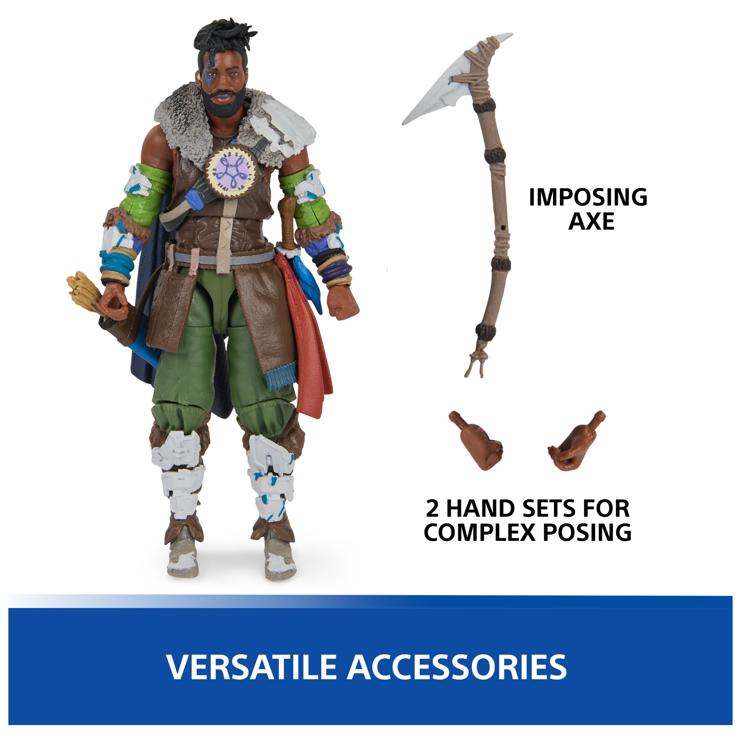 PlayStation God of War Ragnarok, 6” Atreus Action Figure with 4 Accessories, The Shapes Collection, for PS5 Fans & Collectors Ages 17+