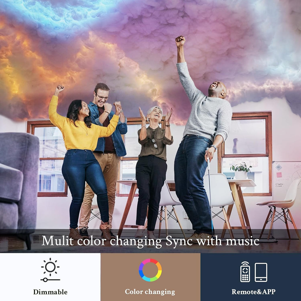 Fusehome 3D Cotton Thundercloud RGB LED Light – 2 Sizes
