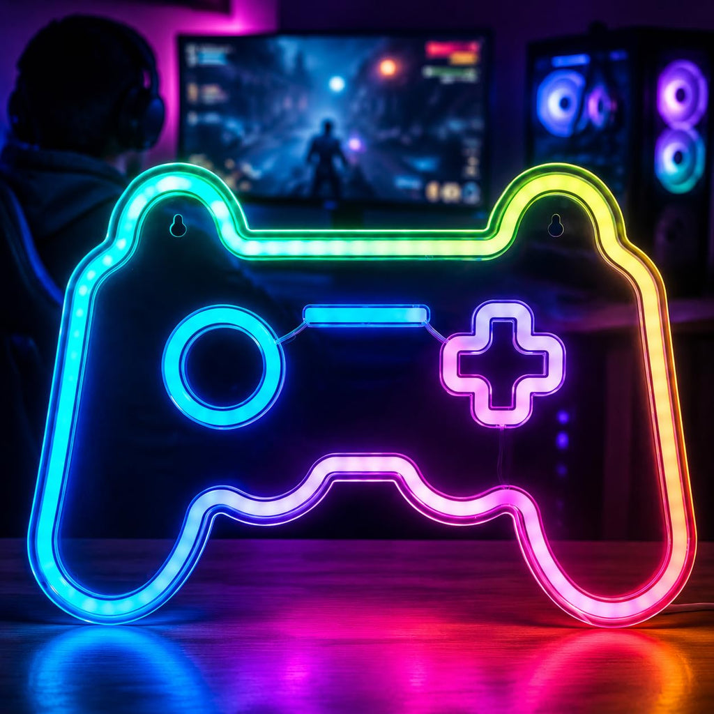 RGB Smiley Neon Sign, USB Powered 20+ Dynamic Modes Color Changing LED Neon Light for Wall Decor, Perfect for Bedroom Gaming Room Party Birthday Celebration Present for Teens Girls - Flex Gamingproduct_type