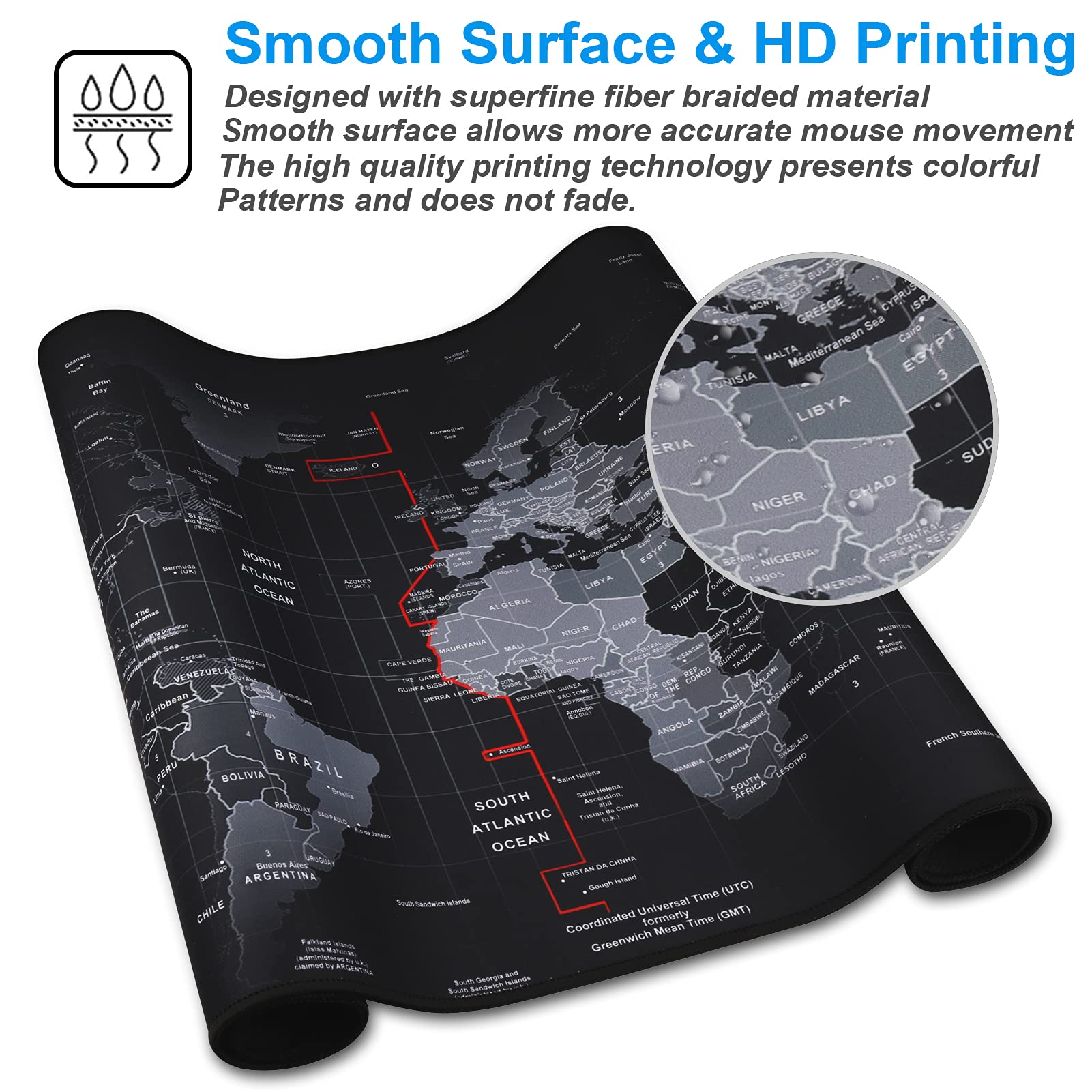 XXL Professional Large Mouse Pad & Computer Game Mouse Mat (35.4x15.7x0.1IN, Map) (90 * 40 Map) - Flex Gamingproduct_type