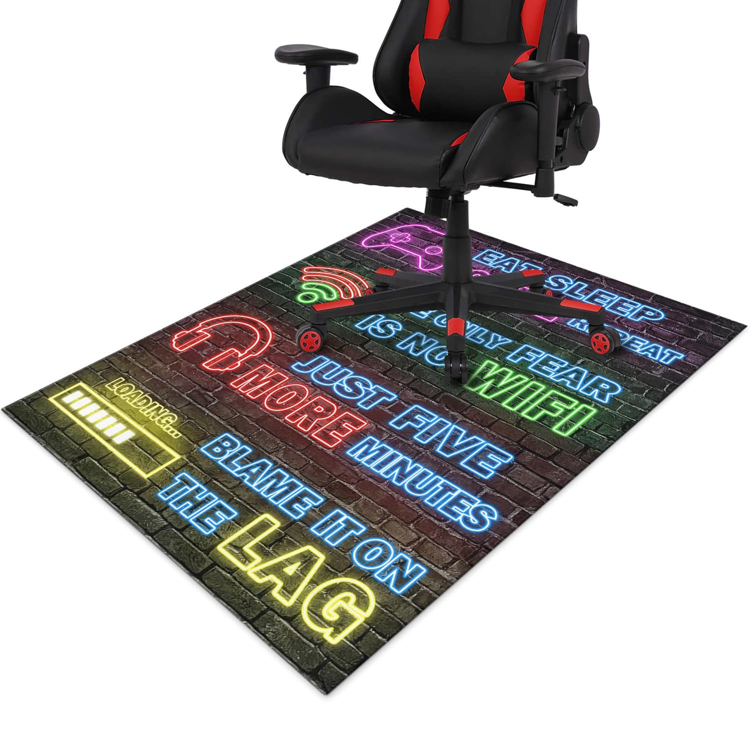 Gaming Chair Mat for Carpet Hardwood Tile Floor,36"x48" Gamer Rugs for Game Room, Under Desk Non Slip Gamer Rug,Low-Pile Game Room Rug,Rubber Backing Large Gaming Chair Floor Mat,Green Honeycomb - Flex Gamingproduct_type