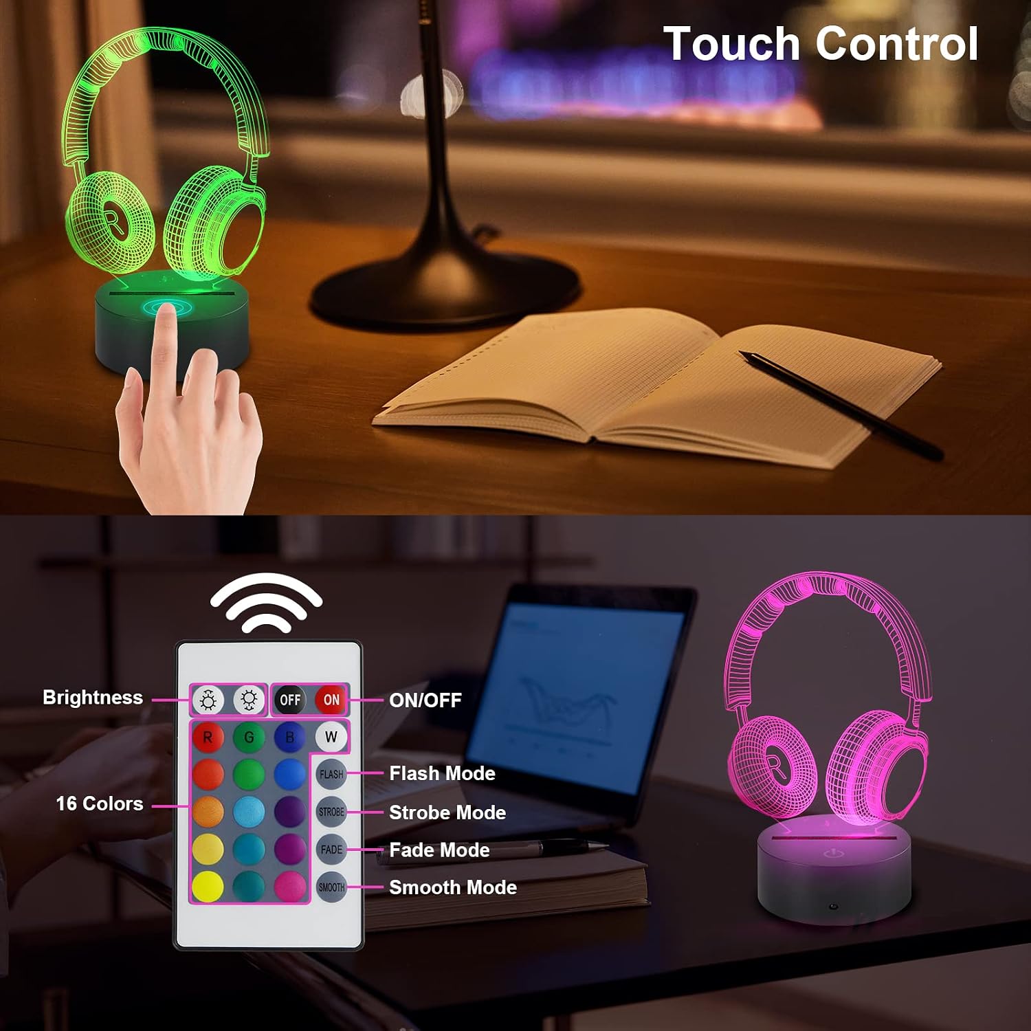 AZIMOM 3D Illusion Night Light – 5 Designs