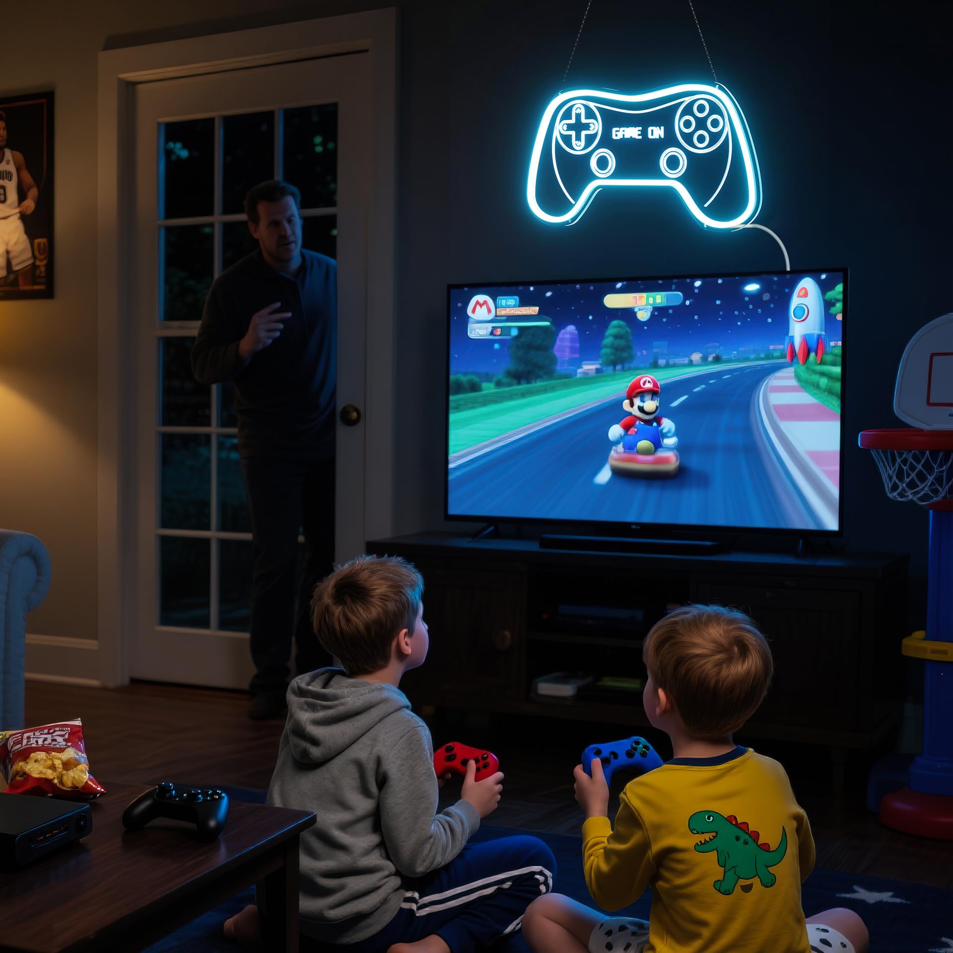 Motion Sensor Gamer Neon Sign Neon Light for Boys Room, Game Controller LED Sign for Gaming Room Decor,Neon Signs USB-Powered With Auto-on/off Switch,Gamer Gifts for Teens,Boys,Kids - Flex Gamingproduct_type