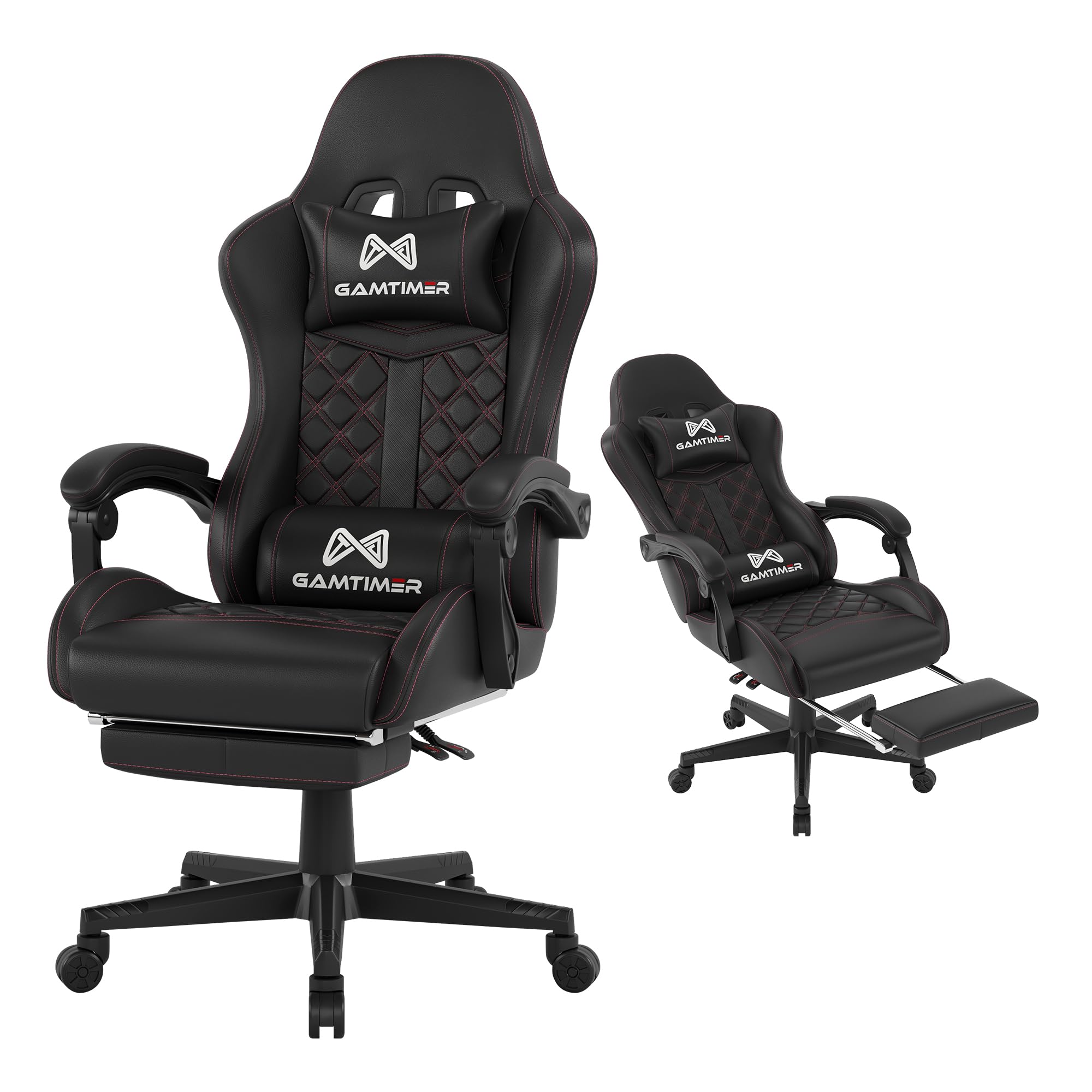 Gamtimer Gaming Chair, 400 LB Weight Capacity,with Pocket Spring Cushion | Ergonomic Backrest Office Chair,Leather, with Headrest and Lumbar Support, Footrest, Suitable for Adults(Blue) - Flex Gamingproduct_type
