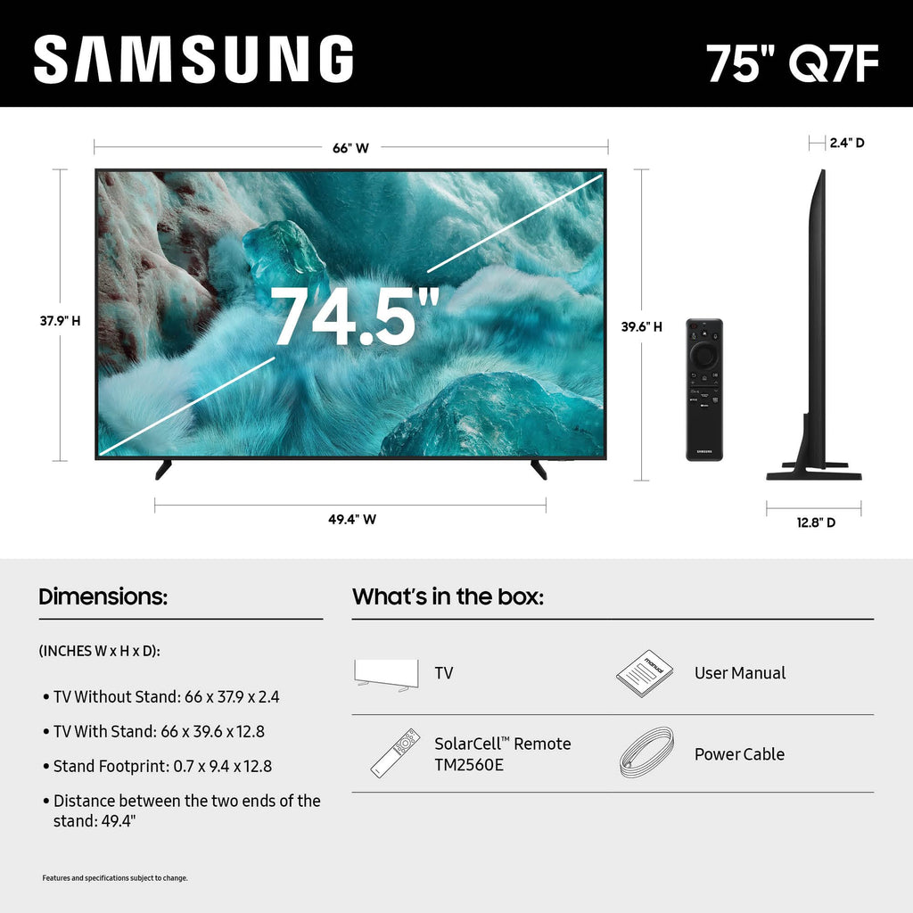 Samsung QLED Q7F & Q6F Series 4K Smart TV – 2 Styles & 7 Sizes