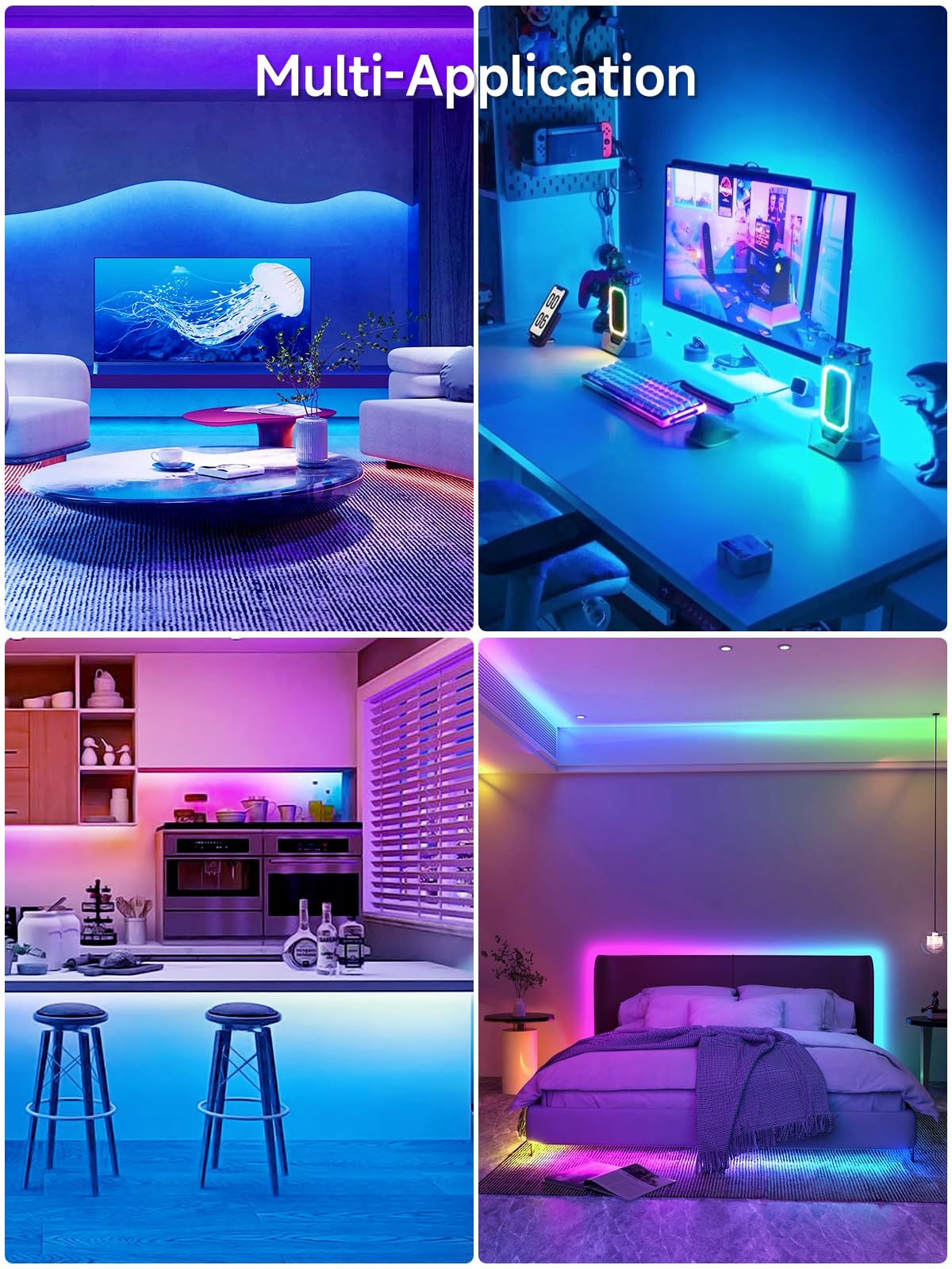 KANTUTOE LED Lights for TV, 19.68ft LED Backlights for 65-80in TV, RGB TV Backlight with Music Sync Bluetooth APP and Remote Control TV Lights Strip USB Powered LED Lights for Bedroom, Gaming - Flex Gamingproduct_type