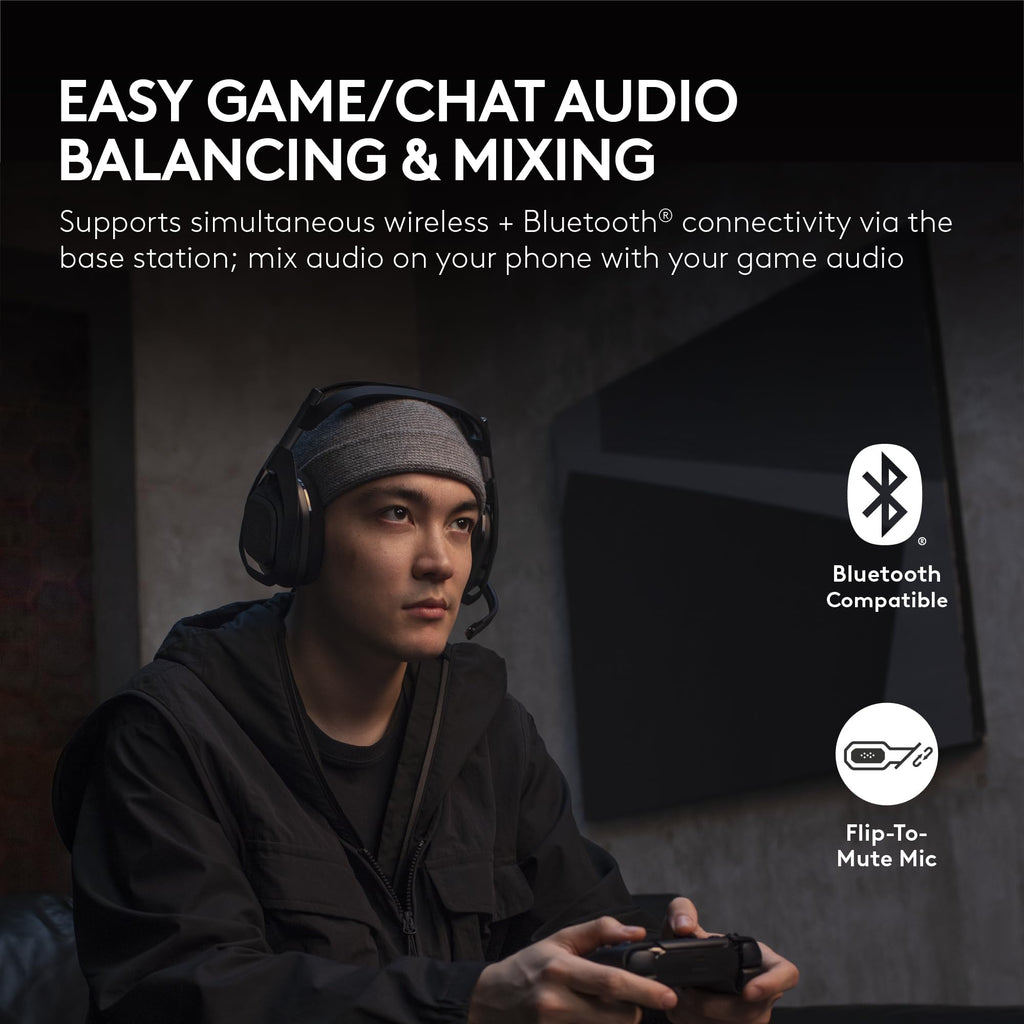 Logitech G Astro A50 X Multi-Platform Wireless Gaming Headset + Base Station for PS5/Xbox/PC: PLAYSYNC Video & Audio Switcher, HDMI 2.1 4K 120Hz VRR, <24bit/48kHz, 24hr Battery, 2.4GHz & BT - Black - Flex Gamingproduct_type