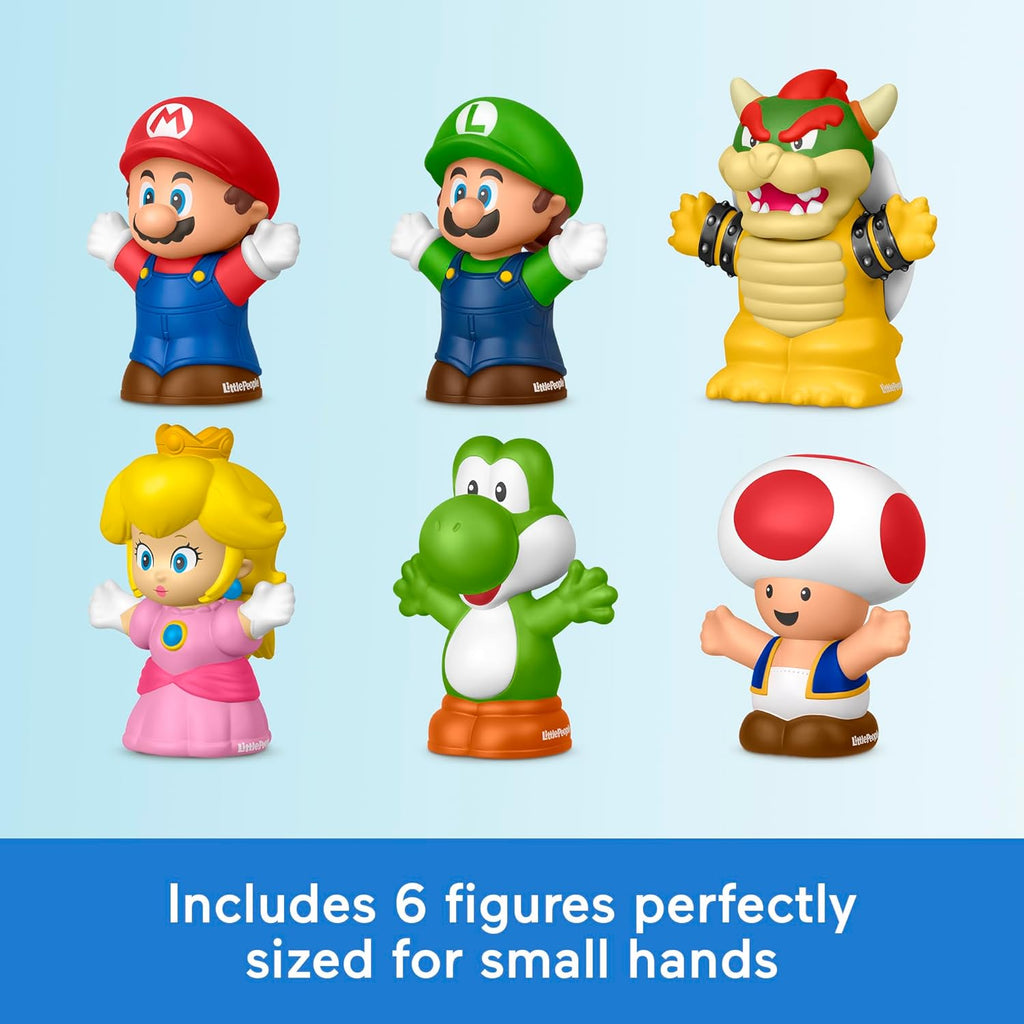 Fisher-Price Little People My Mario 6-Piece Character Figure Set | Pretend Play with Mario, Luigi, Princess Peach, Toad, Yoshi and Bowser figures, Toddlers & Kids Ages 18+ Months - Flex Gamingproduct_type