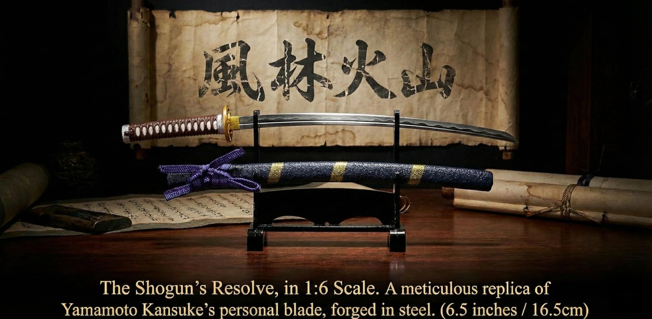 MEISTER JAPAN Samurai Figure Yamamoto Kansuke 8.3" w/Katana & Case | 1:10 scale armor honoring the Takeda strategist, with stand, flag & kakedai stand; dust-proof, gift for history fans - Flex Gamingproduct_type