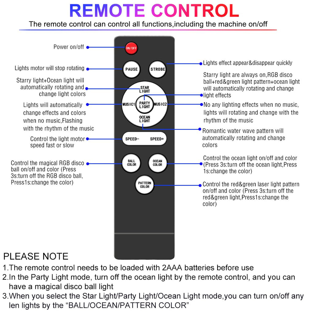 Party Lights,Disco DJ Strobe Light Rave Stage Projector Effect Dance Club Light Sound Activated with Remote Control for Parties Home Show KTV Pub Dance Christmas