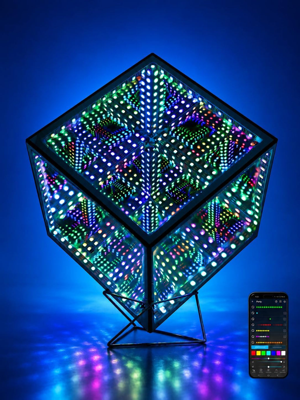 Heepulor Infinity Mirror Hyper Cube LED Lamp – 4 Sizes