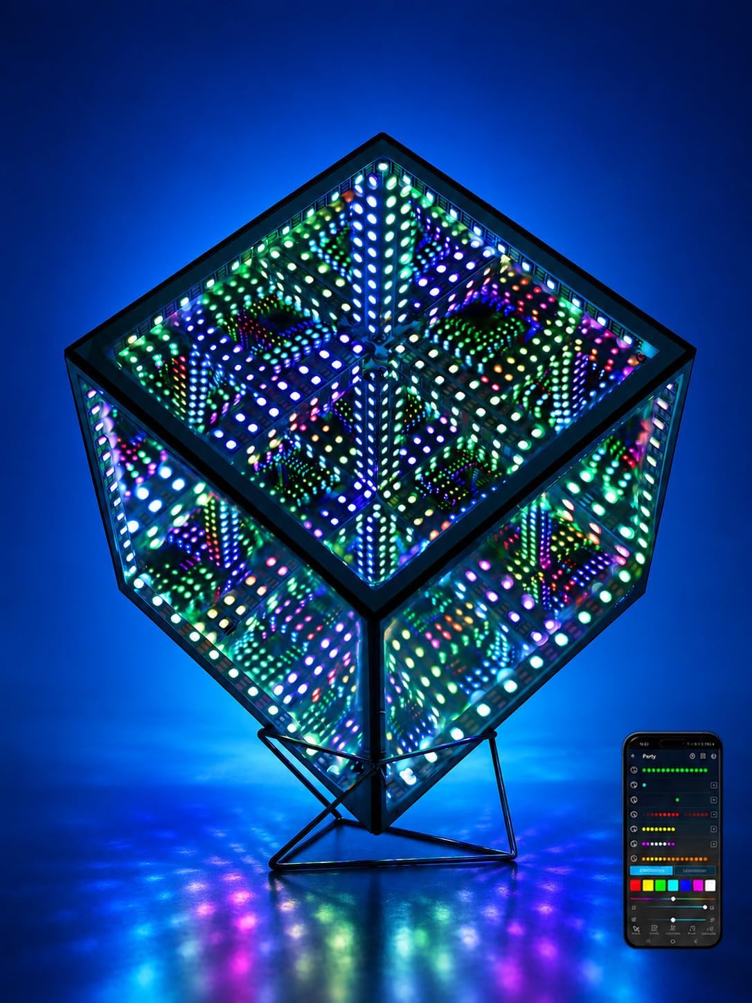Heepulor Infinity Mirror Hyper Cube LED Lamp – 4 Sizes