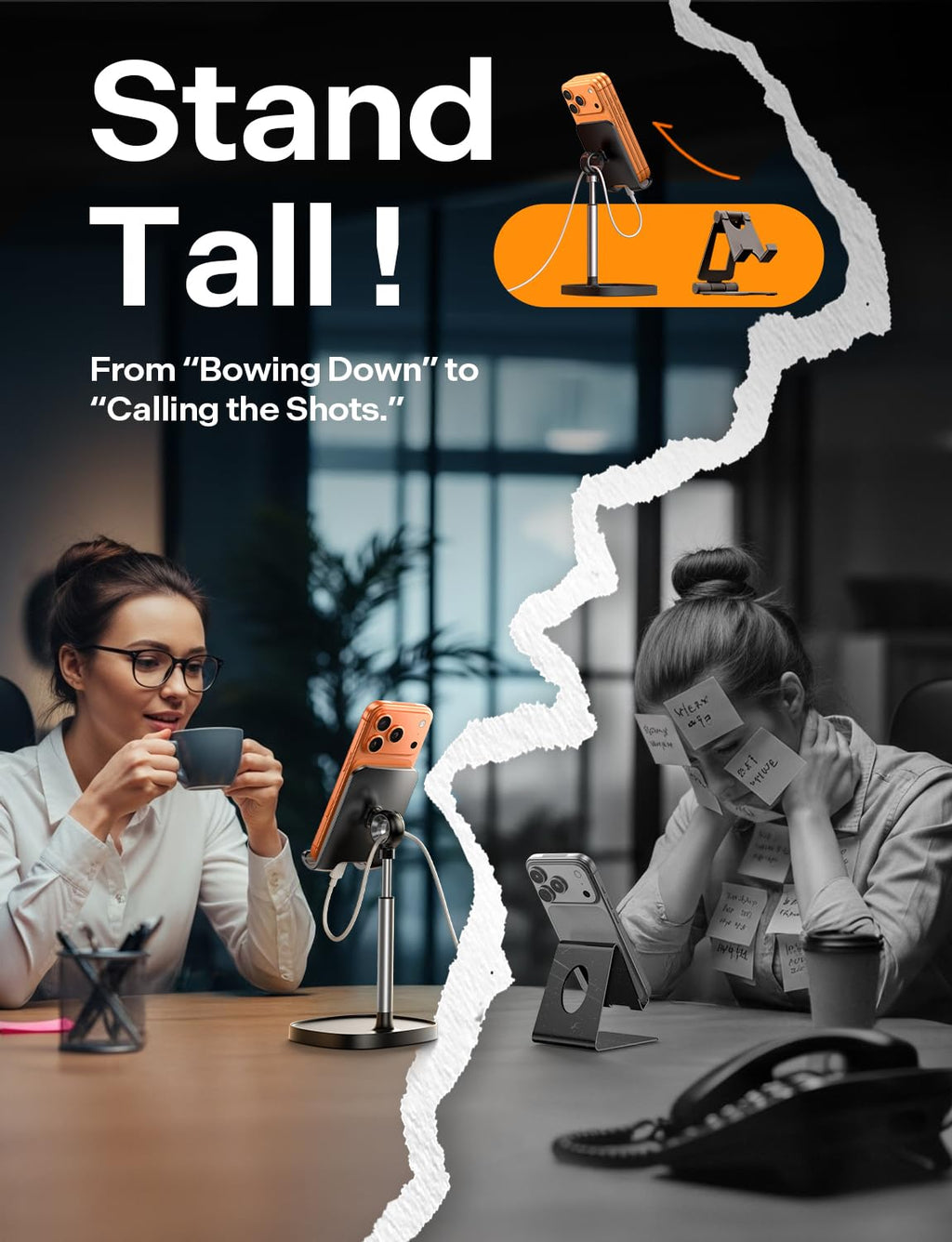 LISEN Cell Phone Stand Phone Holder for Desk Office Decor, Office Desk Accessories Women PC Gaming Essentials iPhone Stand Gadgets Men Gift for Father Fit OtterBox Case Switch iPad Air Tablet 4-10 in - Flex Gamingproduct_type