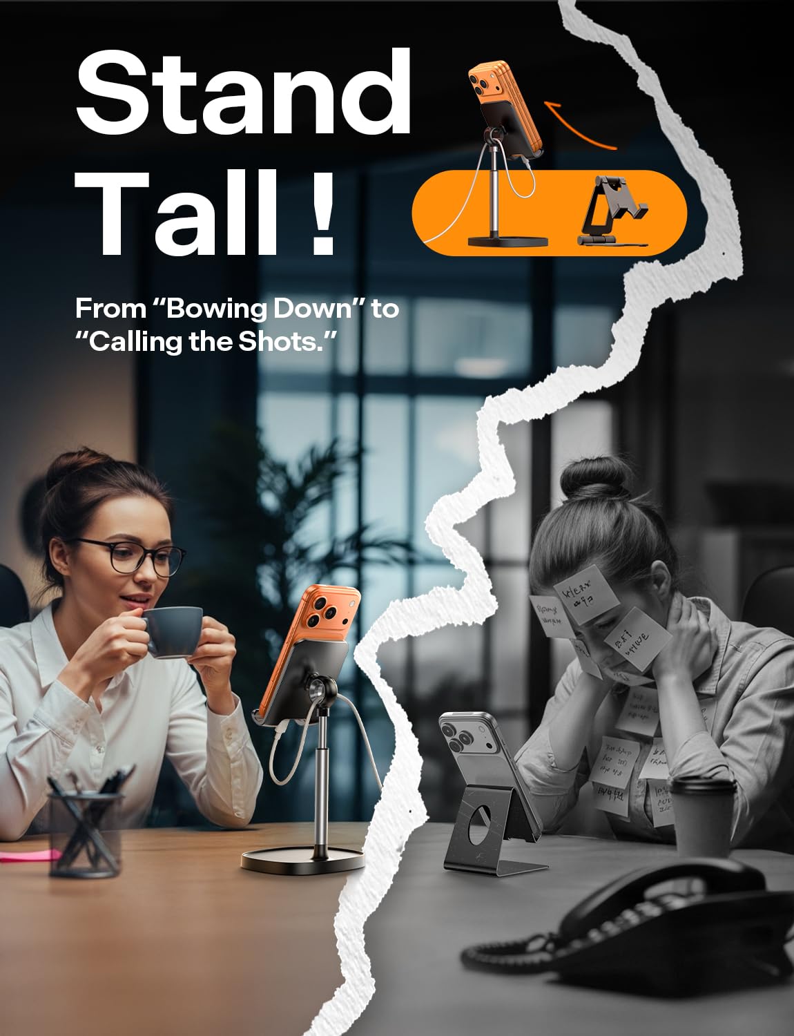 LISEN Cell Phone Stand Phone Holder for Desk Office Decor, Office Desk Accessories Women PC Gaming Essentials iPhone Stand Gadgets Men Gift for Father Fit OtterBox Case Switch iPad Air Tablet 4-10 in - Flex Gamingproduct_type