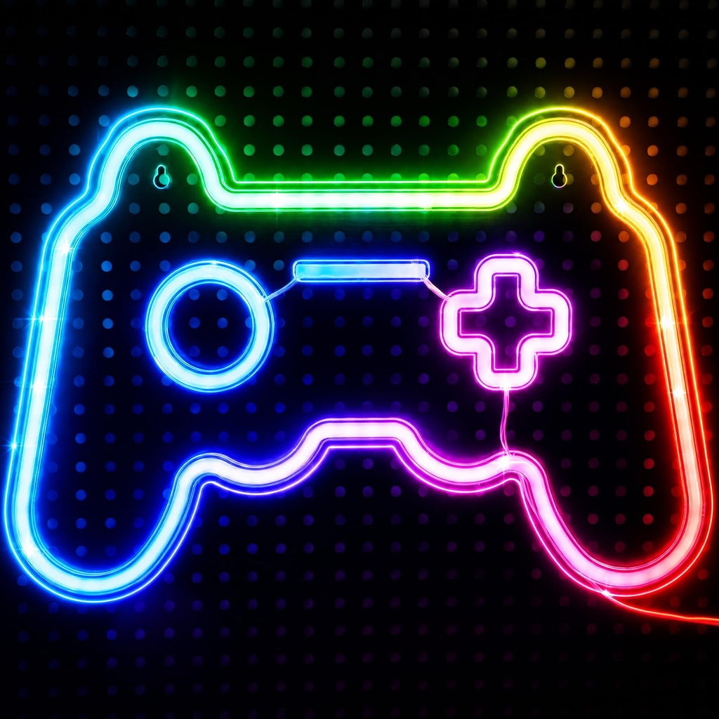 RGB Smiley Neon Sign, USB Powered 20+ Dynamic Modes Color Changing LED Neon Light for Wall Decor, Perfect for Bedroom Gaming Room Party Birthday Celebration Present for Teens Girls - Flex Gamingproduct_type