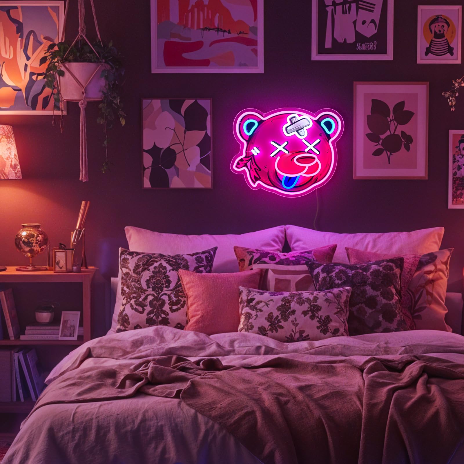 Bunny Neon Sign, Rabbit Neon Signs for Wall Decor, Dimmable Acrylic Neon Lights for Room Bedroom Game Room Club Bar Party Decorations, Perfect Gifts