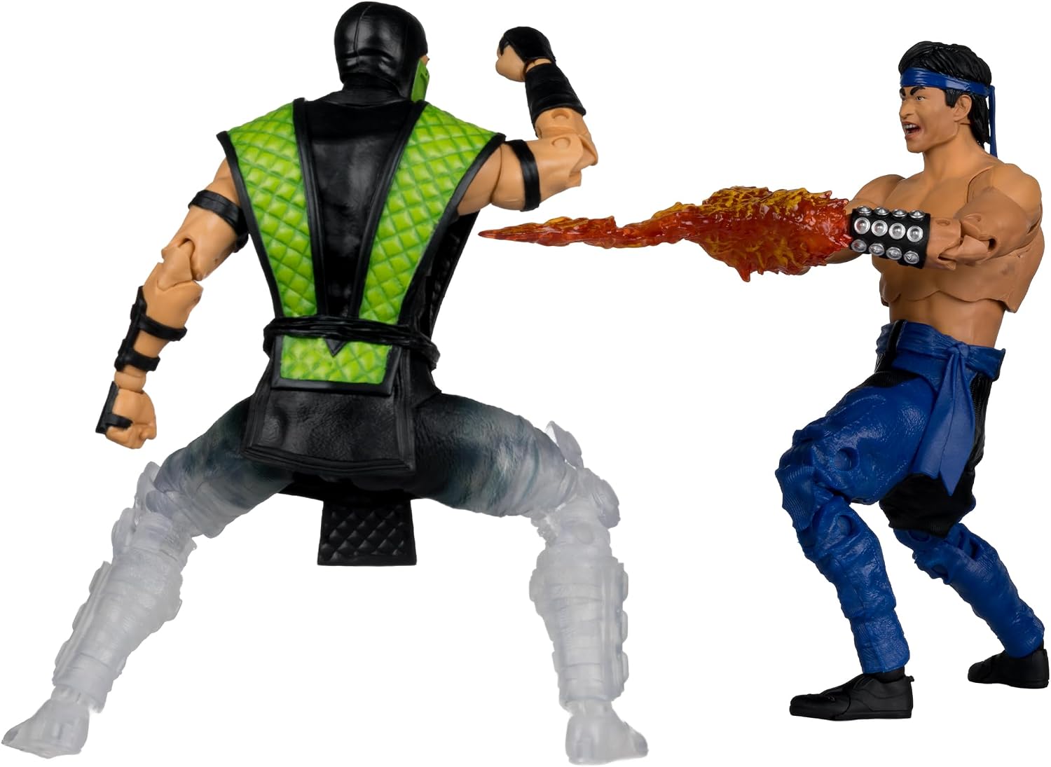 Liu Kang vs Reptile (Mortal Kombat Klassic) Deluxe 2-Pack 7" Figure | Mortal Kombat Klassic 7 Inch Action Figure 2-Pack - Liu Kang vs Reptile