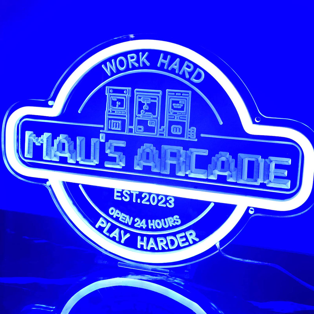 Custom Arcade Neon Sign, Ugrade Retro Game Ghost LED Neon Light Sign, Handmade Aesthetic Night Lamp for Game Room, Business Recreation Bedroom Birthday Gift (Arcade)