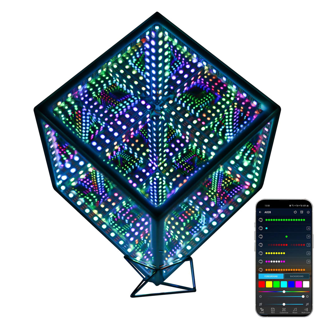 Heepulor Infinity Mirror Hyper Cube LED Lamp – 4 Sizes