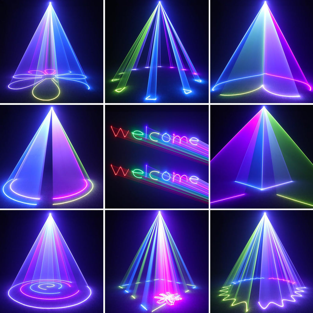 DJ Laser Light for Party,3D Animation Laser Machine,Multiple Control Functions,Support Manual Graffiti, Text Playback, and Personalized Programming,Suitable for DJ Parties, KTV Bars and Events