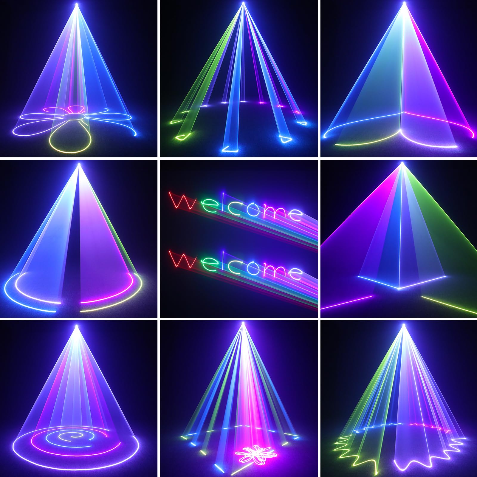 DJ Laser Light for Party,3D Animation Laser Machine,Multiple Control Functions,Support Manual Graffiti, Text Playback, and Personalized Programming,Suitable for DJ Parties, KTV Bars and Events
