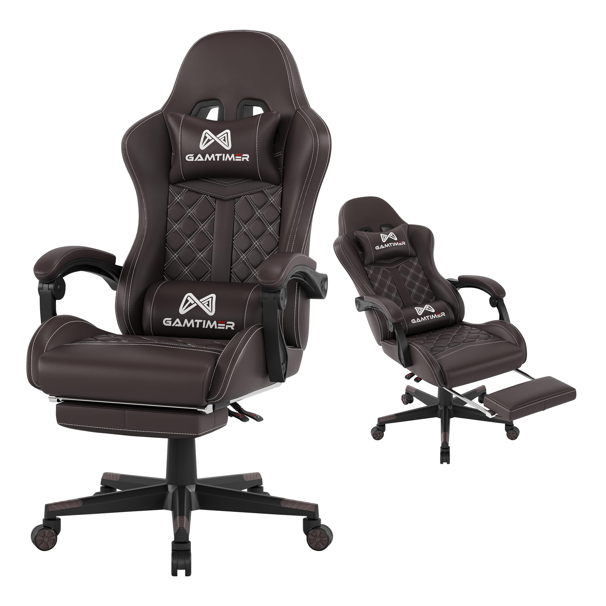 Gamtimer Gaming Chair, 400 LB Weight Capacity,with Pocket Spring Cushion | Ergonomic Backrest Office Chair,Leather, with Headrest and Lumbar Support, Footrest, Suitable for Adults(Blue) - Flex Gamingproduct_type