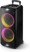 Philips X5206 Bluetooth Party Speaker - 14 Hours Play Time, Deep Bass, Party Lights, Karaoke Effects, Mic & Guitar Input, 80W Max Power, Black