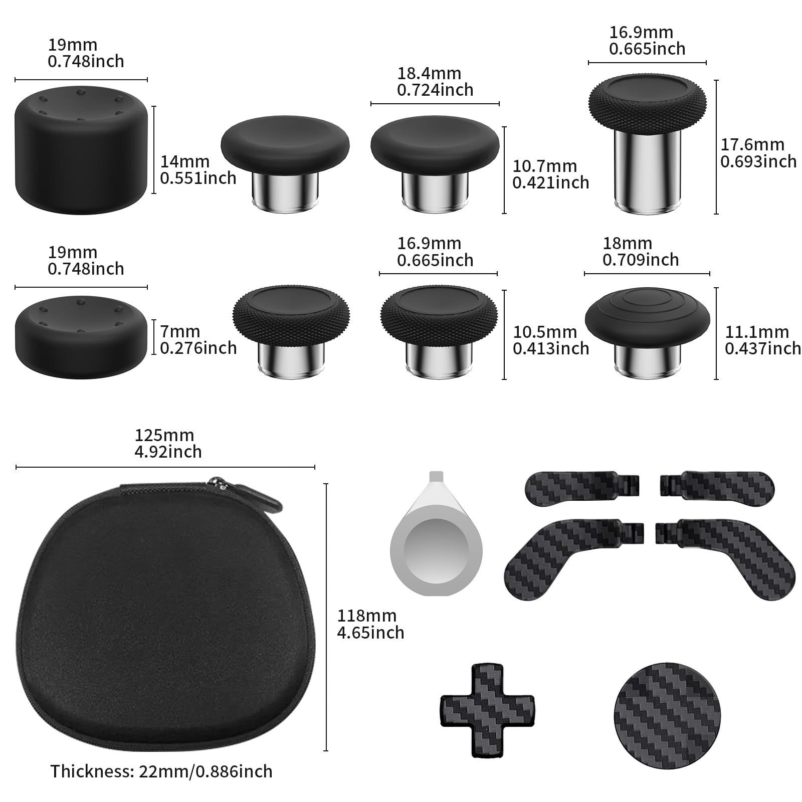 CHARM FOCUS 16-in-1 Metal Thumbsticks Replacement Kits for Xbox Elite Series 2, Xbox Elite 2 Controller Accessories, Includes Magnetic Joysticks, Paddles, Silicone Caps, D-Pads, 1 Tool (Volcano Red) - Flex Gamingproduct_type