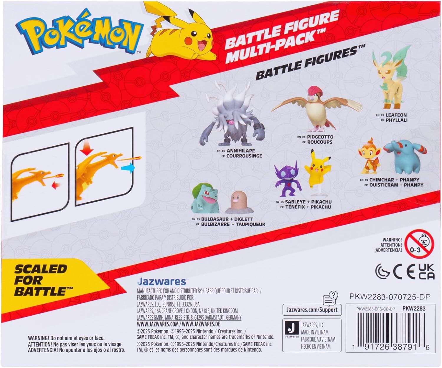 Pokémon Fire and Water Battle Pack - Includes 4.5 Inch Flame Action Charizard and 2" Squirtle Action Figures - Amazon Exclsuive