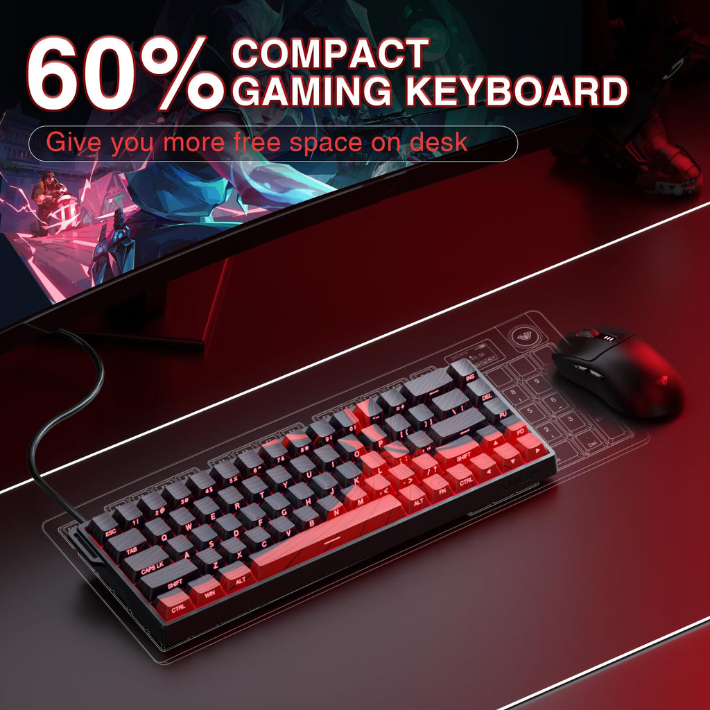 AULA WIN68 HE Mechanical Gaming Keyboard 60%, Hall Effect Magnetic Switch, Fast Trigger Mode Adjustable Actuation, 8000Hz Polling Rate, RGB Backlit, Wired Black Keyboard for Laptop/PC Gamer - Flex Gamingproduct_type