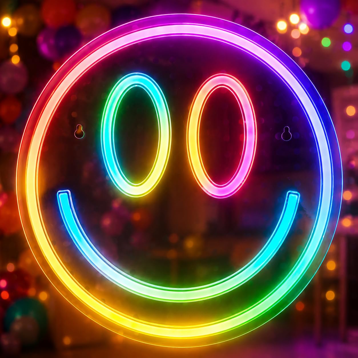 RGB Smiley Neon Sign, USB Powered 20+ Dynamic Modes Color Changing LED Neon Light for Wall Decor, Perfect for Bedroom Gaming Room Party Birthday Celebration Present for Teens Girls - Flex Gamingproduct_type