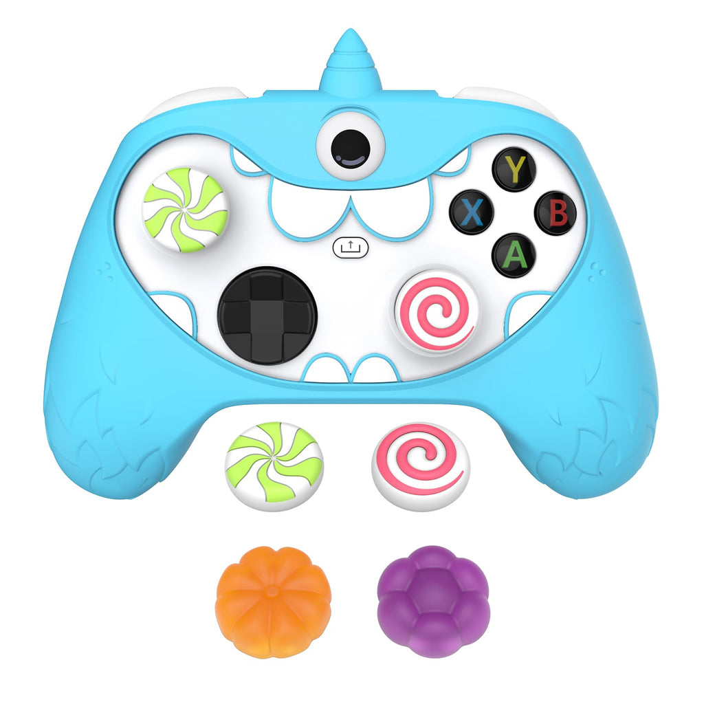 PlayVital MonoEye Monster Controller Skin for Xbox Series X/S - Cute Anti-Slip Silicone Cover Case with 4 Candy Thumb Grip Caps & Stickers, Full Protection Set, Green - Flex Gamingproduct_type