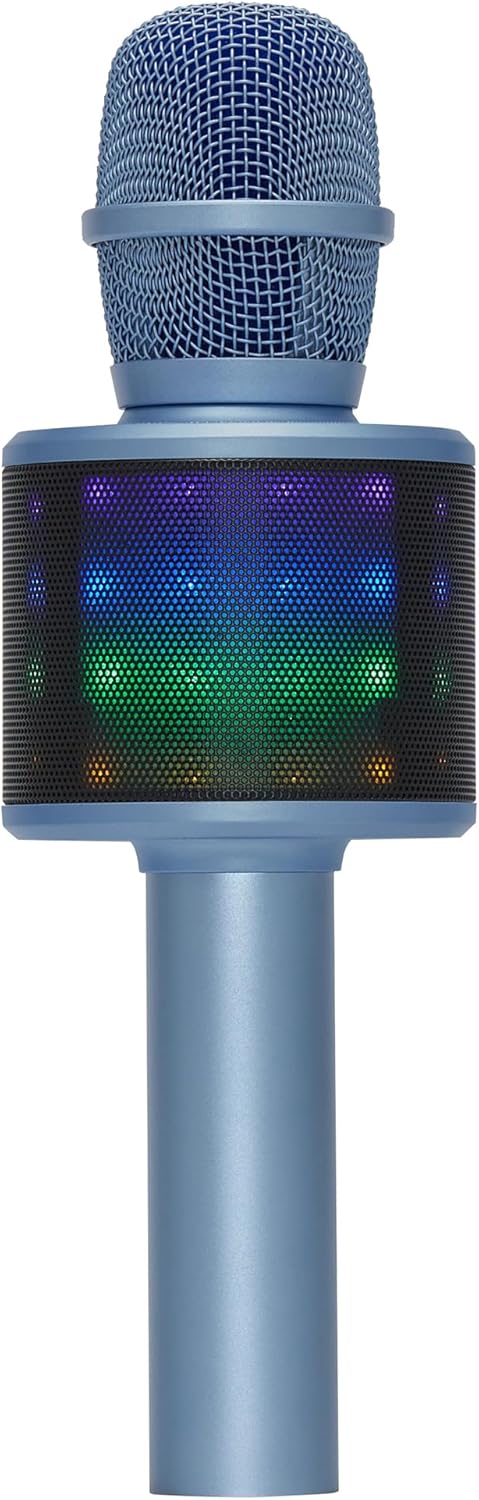 Wireless Bluetooth Karaoke Microphone with Built-in Speakers + HD Recording, Portable Handheld Mic | Blue
