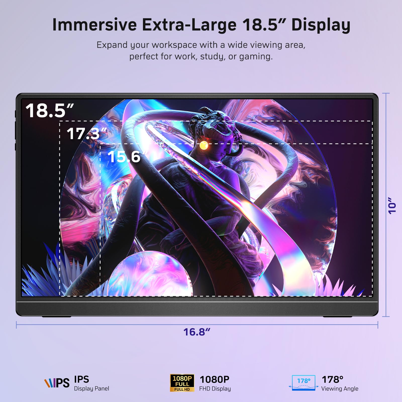MNN Portable Monitor 15.6inch FHD 1080P 60Hz USB C HDMI Gaming Ultra-Slim IPS Display w/Smart Cover & Speakers,HDR Plug&Play, External Monitor for Laptop PC Phone Mac (15.6'' 1080P) - Flex Gamingproduct_type