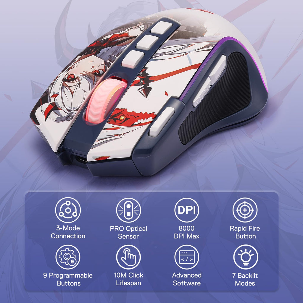 Redragon M612 Predator RGB Gaming Mouse, 8000 DPI Wired Optical Mouse with 11 Programmable Buttons & 5 Backlit Modes, Software Supports DIY Keybinds Rapid Fire Button - Flex Gamingproduct_type