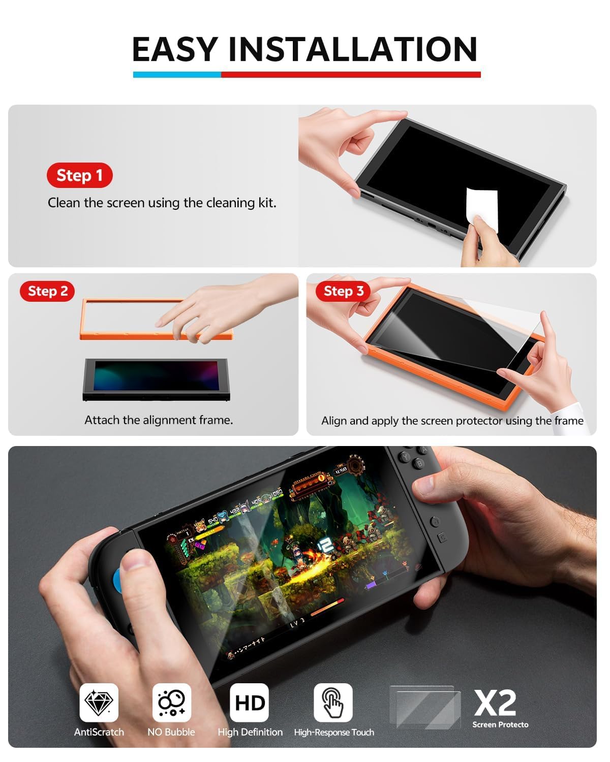 Pro Controllers Accessories Bundle for Nintendo Switch 2 18-in-1: Carrying Case, Screen Protector, Thumb Grip for Joycon, Dockable Console Protective Cover Shell, Steering Wheel, 2025 Switch2 Game Kit - Flex Gamingproduct_type