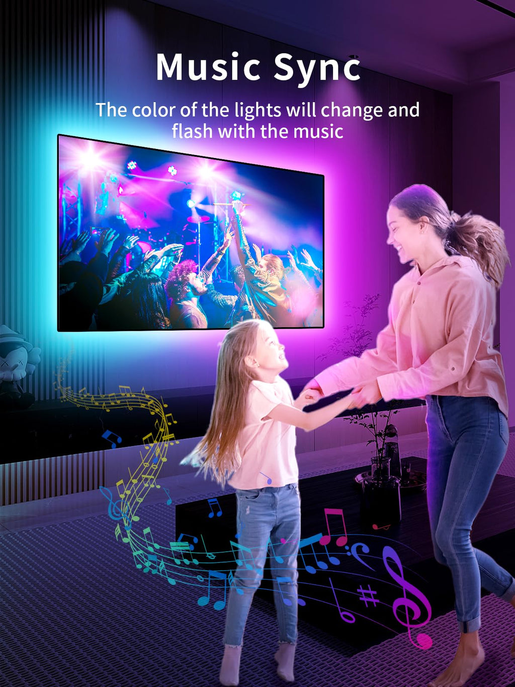 KANTUTOE LED Lights for TV, 19.68ft LED Backlights for 65-80in TV, RGB TV Backlight with Music Sync Bluetooth APP and Remote Control TV Lights Strip USB Powered LED Lights for Bedroom, Gaming - Flex Gamingproduct_type